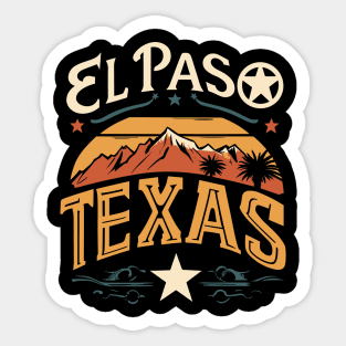 El Paso Texas City Vintage Sticker